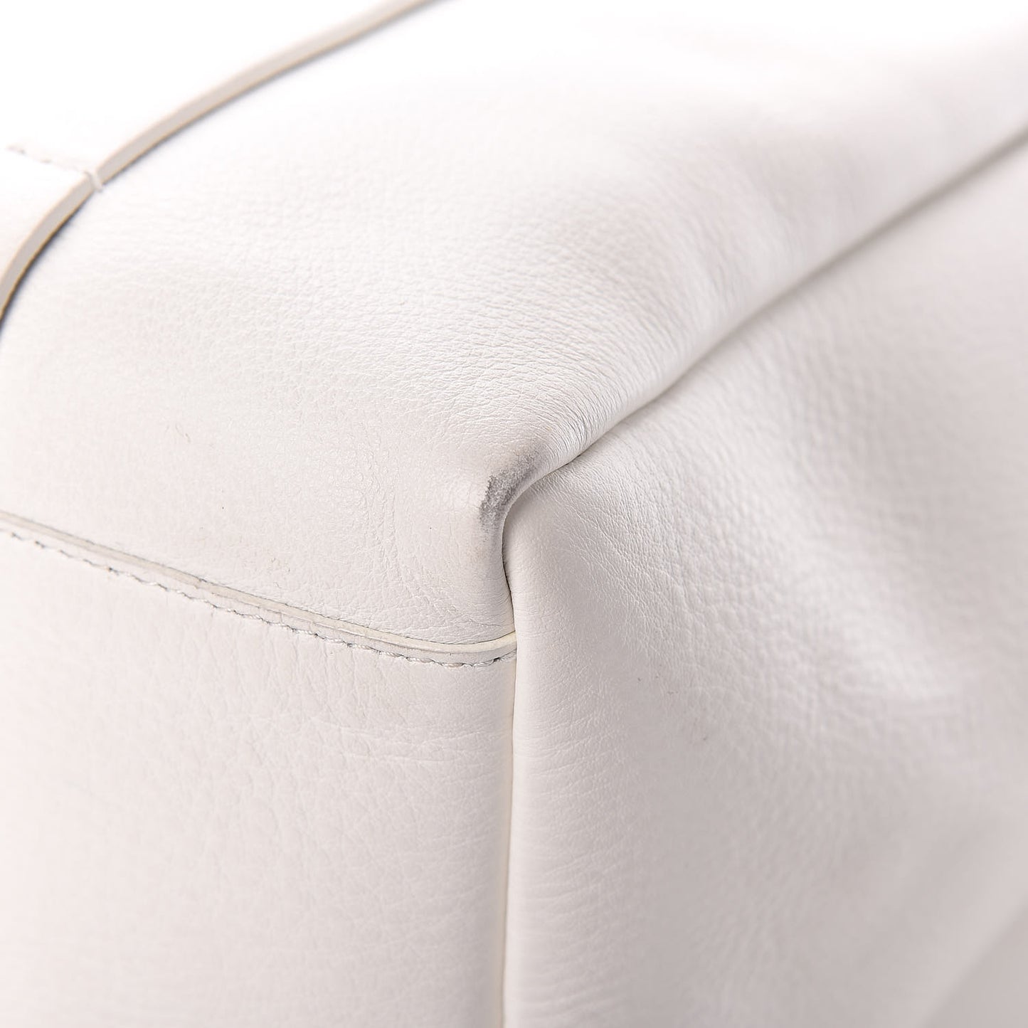Smooth Calfskin Double Sided Small Everyday Tote Optic White Black