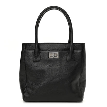 Chanel Calfskin Mademoiselle Lock Small Cerf Shopper Tote Black 1 of 9