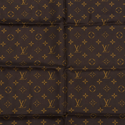 Louis Vuitton Silk Monogram Trunks Square Scarf Marroon 2 of 3