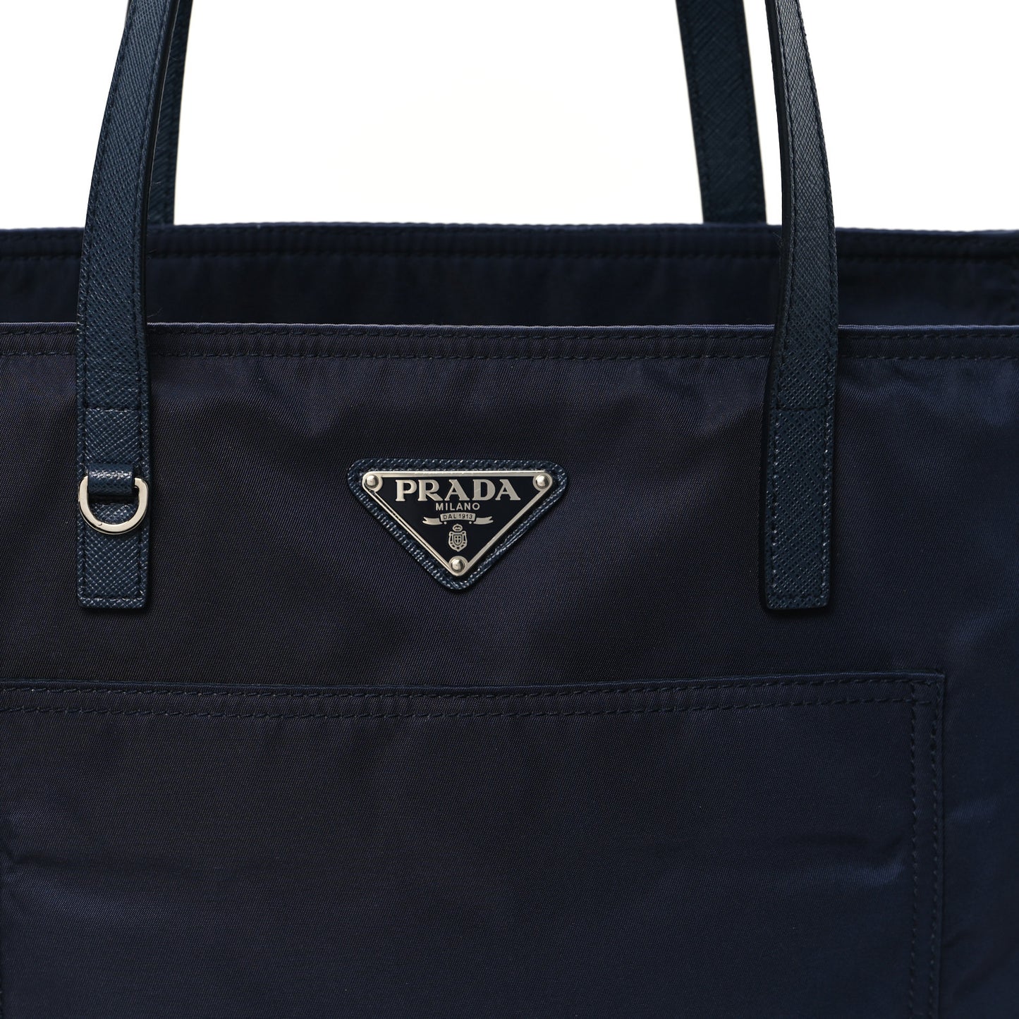 Tessuto Nylon Saffiano Vela Tote Bleu