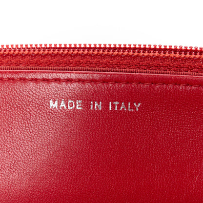 Chanel Lambskin Quilted Boy Wallet On Chain WOC Red 7 of 12