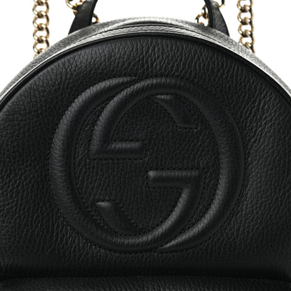 Gucci Pebbled Calfskin Soho Chain Backpack Black 8 of 14