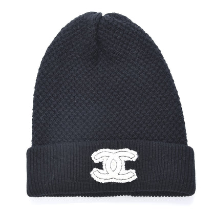Chanel Cashmere CC Beanie Hat Black 1 of 5