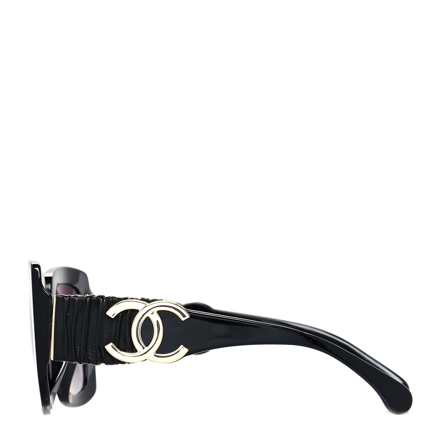 Acetate Calfskin Square Sunglasses 5474-Q-A Black