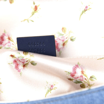 Gucci Denim Matelasse Mini Pearly GG Marmont Shoulder Bag Blue 6 of 9