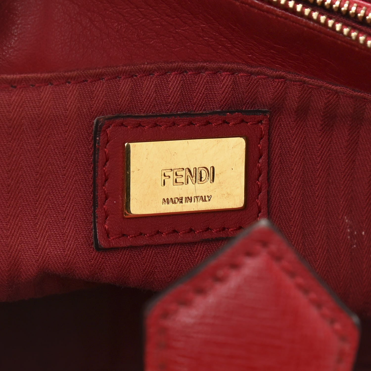 Fendi Vitello Elite Flamingo Petite 2Jours Tote Mattone 6 of 16