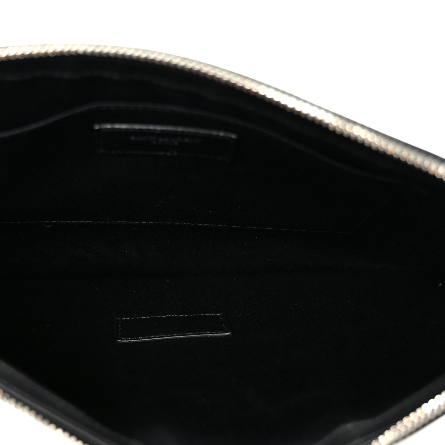 Saint Laurent Linen Canvas Rive Gauche Zipped Pouch Black 5 of 9