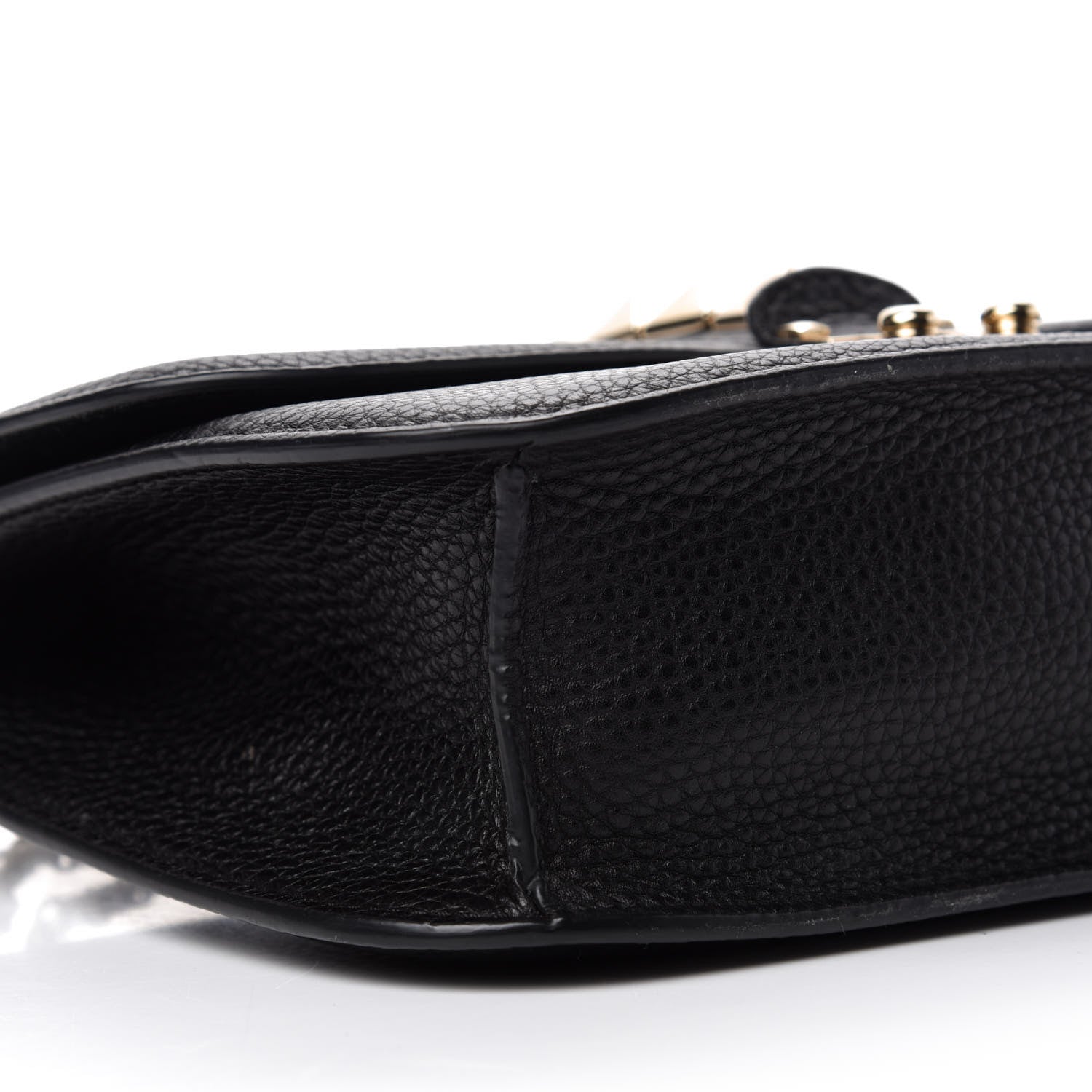 Valentino Garavani Pebbled Calfskin Medium Glam Lock Rockstud Flap Black 7 of 10