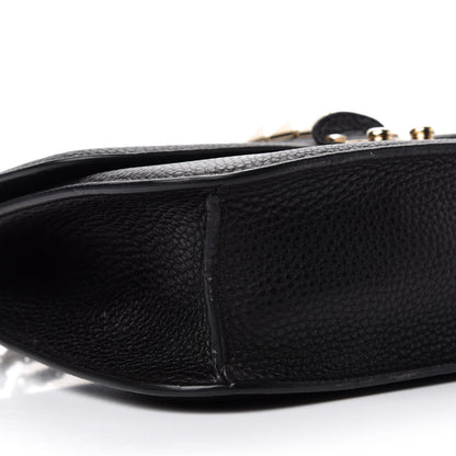 Valentino Garavani Pebbled Calfskin Medium Glam Lock Rockstud Flap Black 7 of 10
