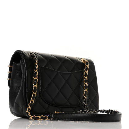 Chanel Lambskin Quilted Small Coco Clips Single Flap Black 2 of 8