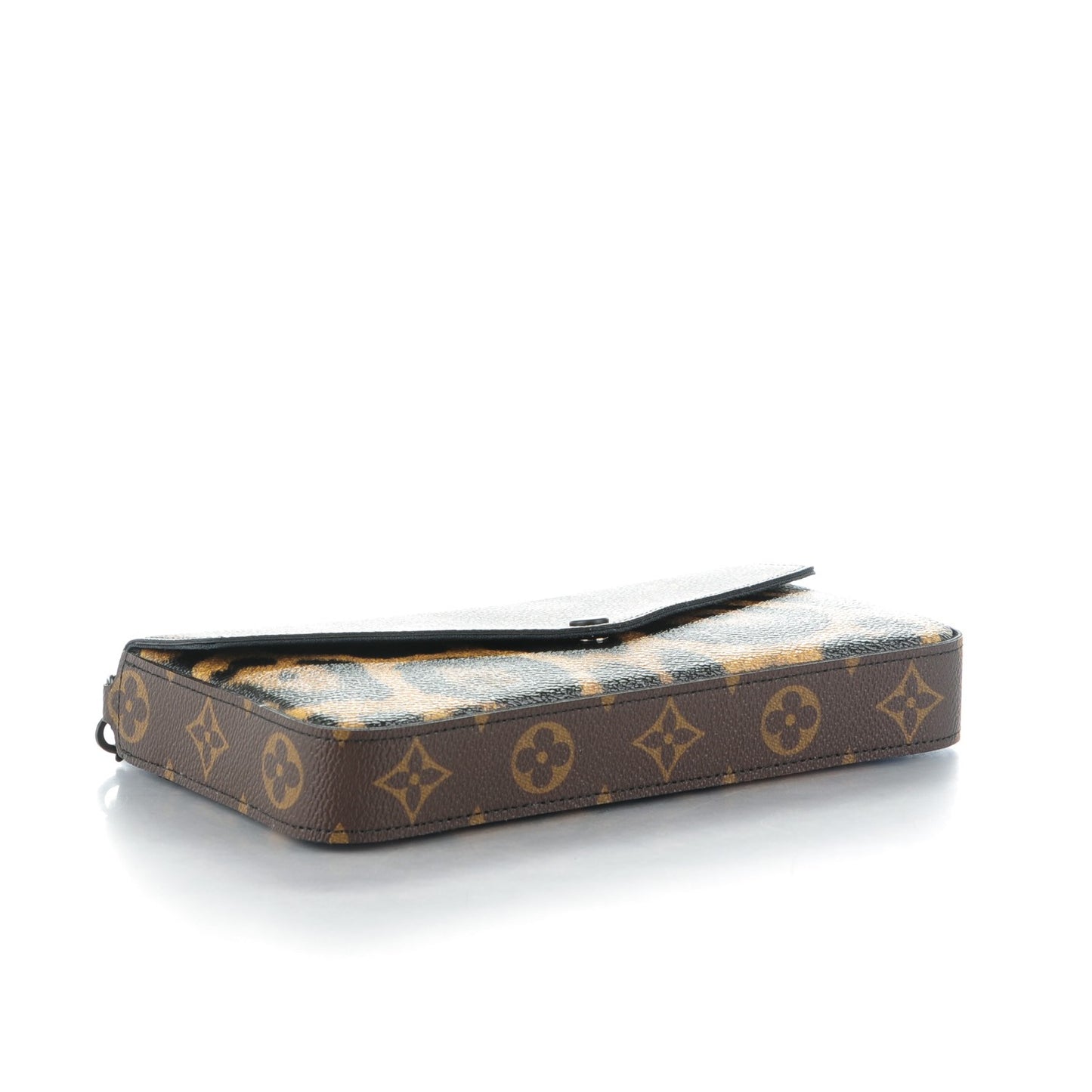 Monogram Animal Print Pochette Felicie Chain Wallet