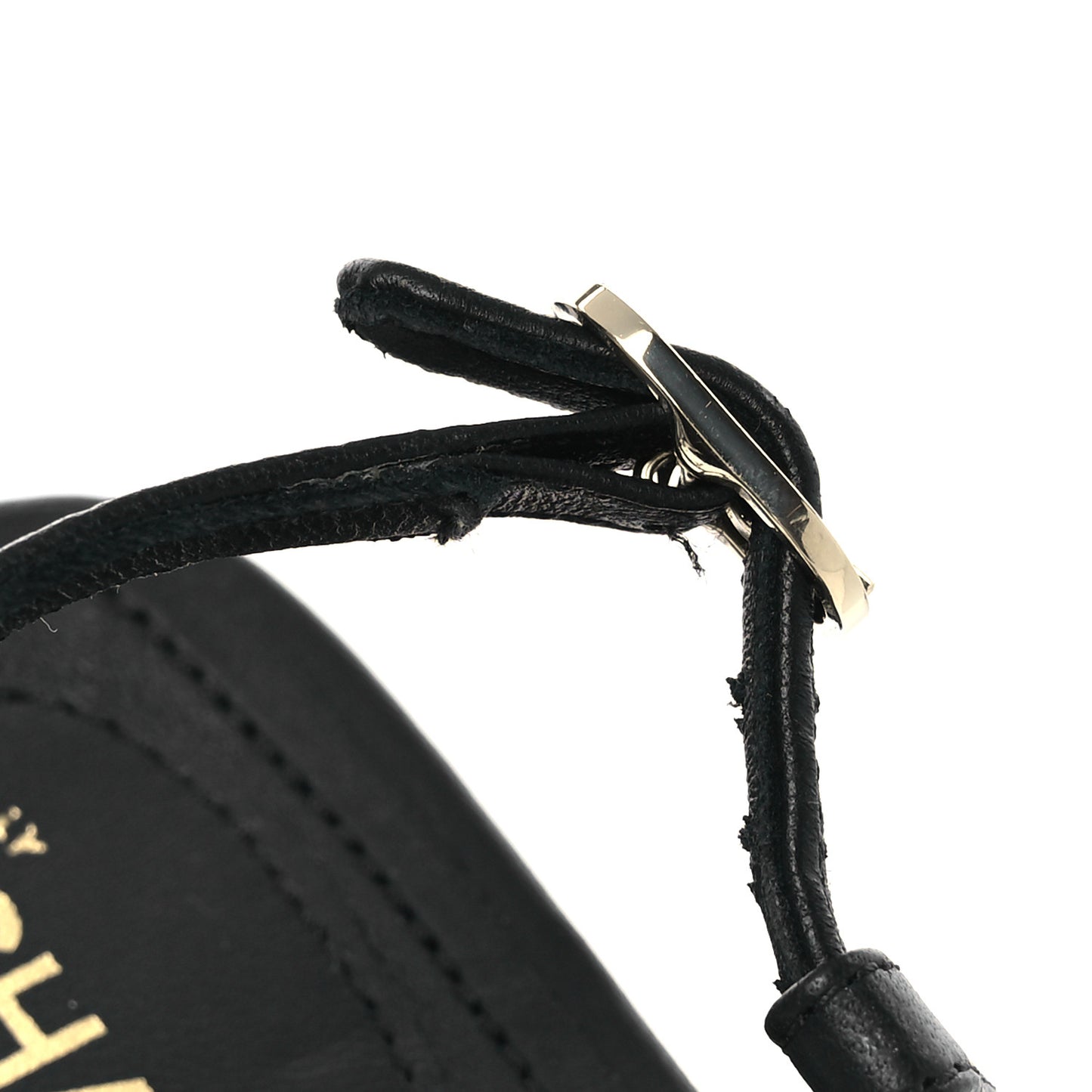 Lambskin Metal Heart Thong Sandals 37 Black