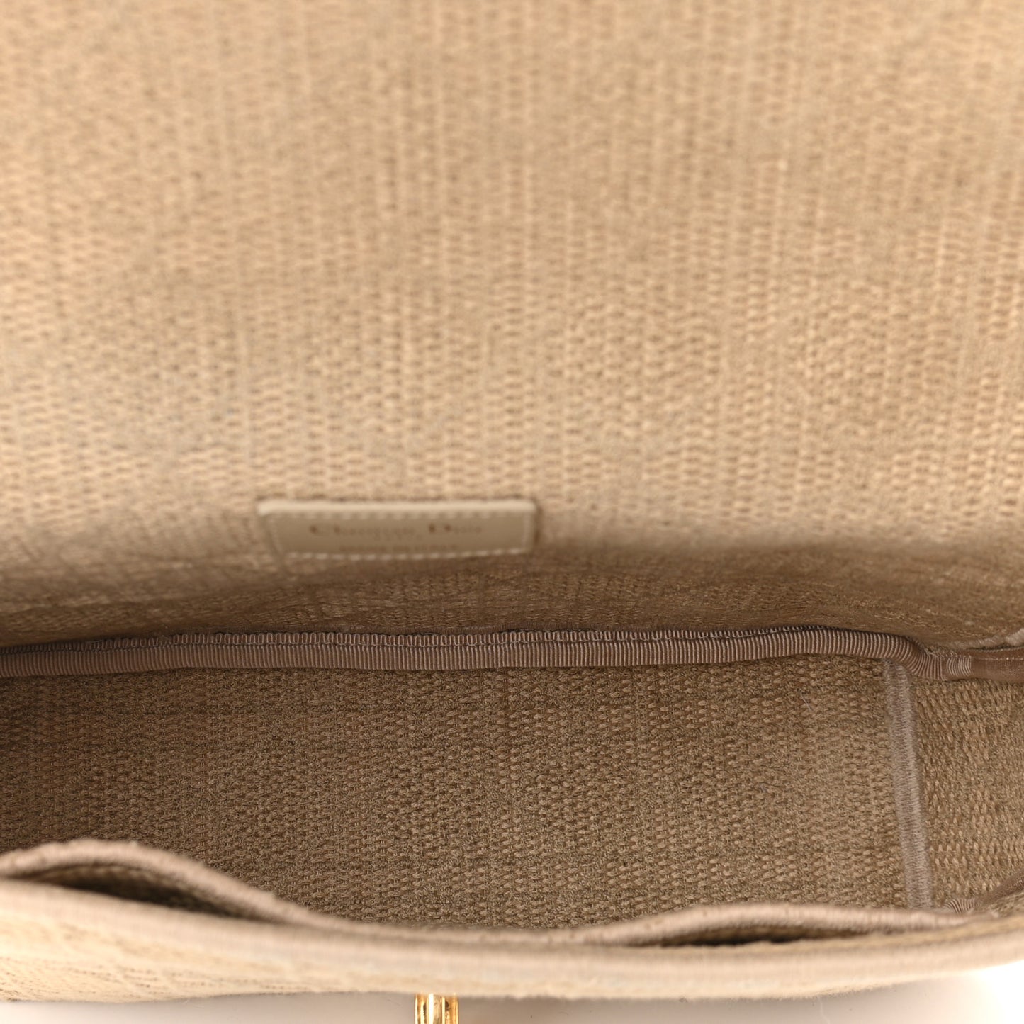 Canvas Embroidered Cannage Large Caro Bag Beige