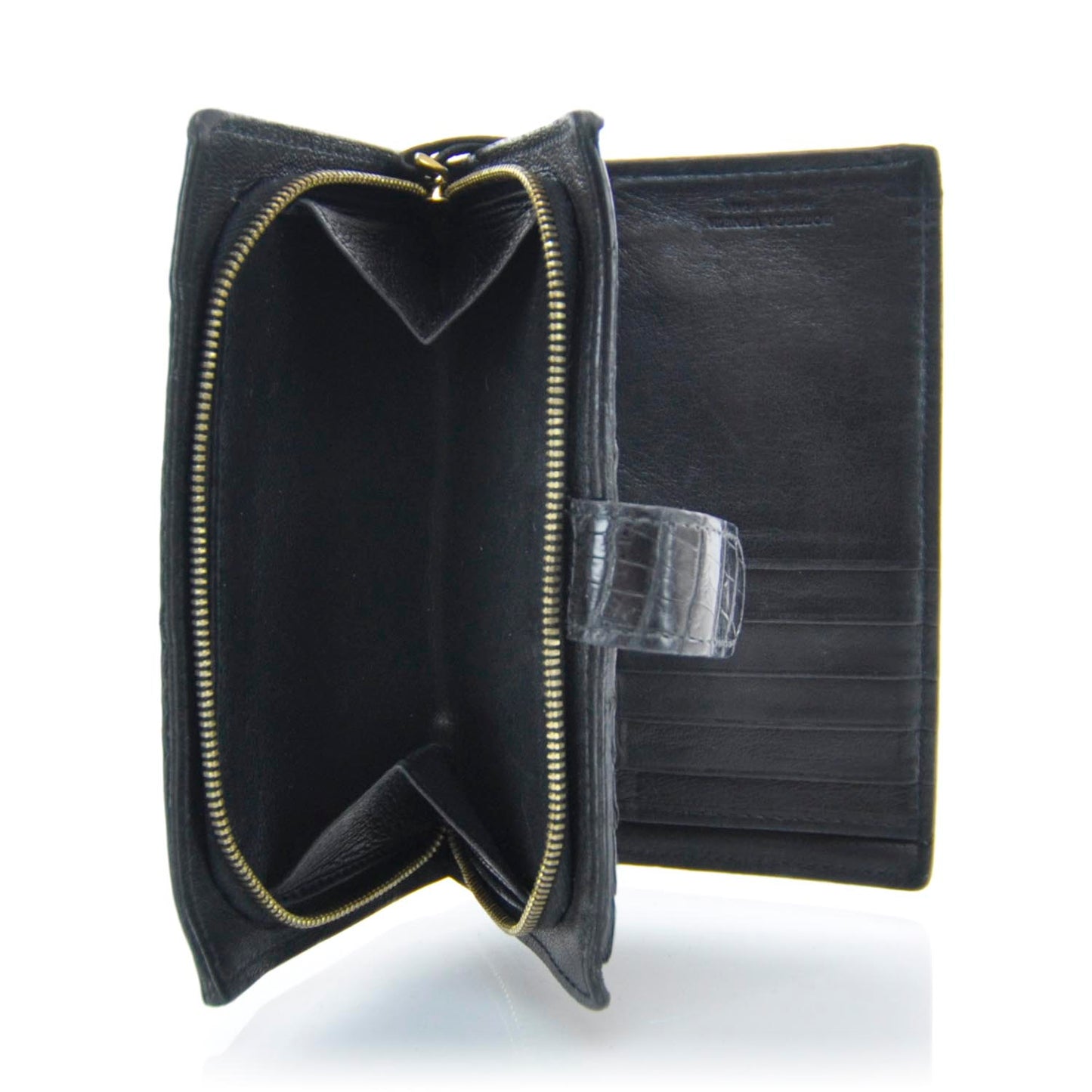 Crocodile Clutch Wallet Black