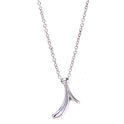 Tiffany Sterling Silver Elsa Peretti Letter I Pendant Necklace 1 of 6
