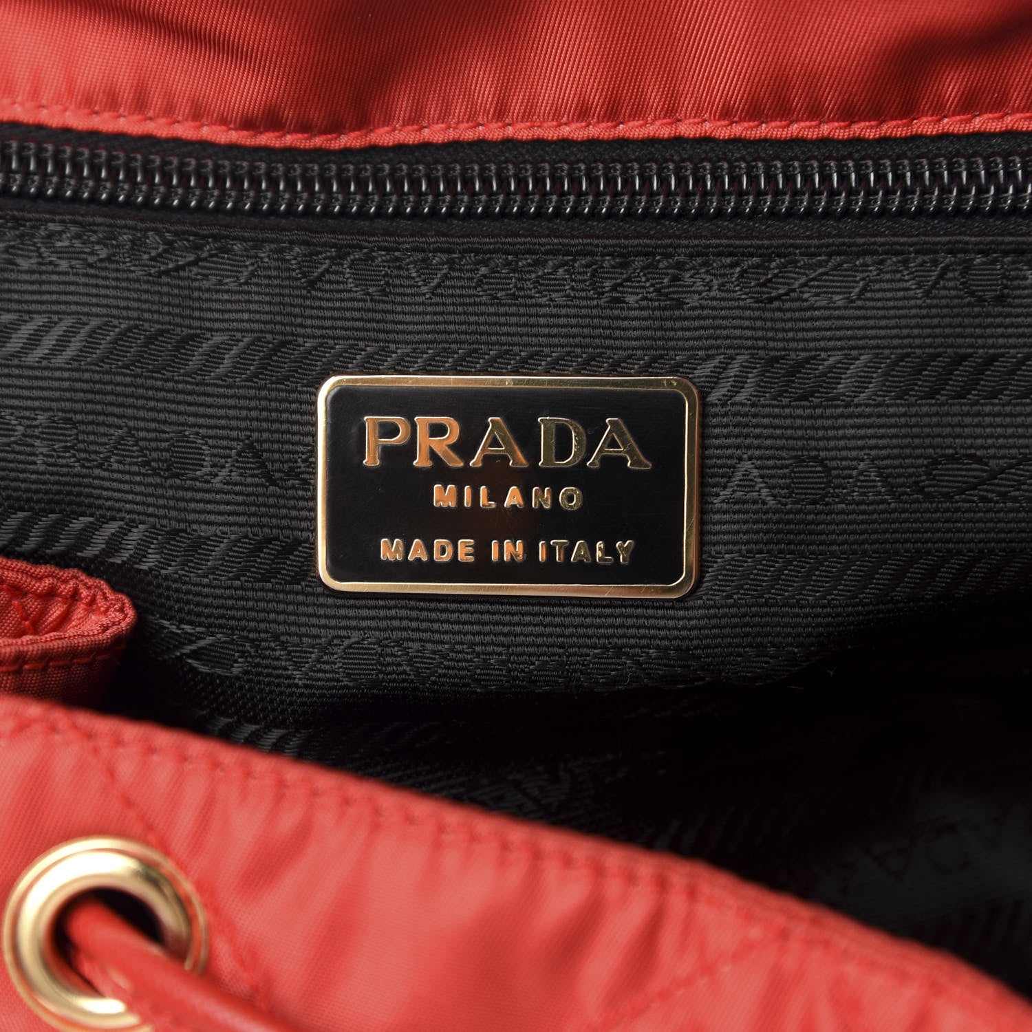 Prada Tessuto Nylon Vela Quilted Cinch Backpack Red 8 of 10