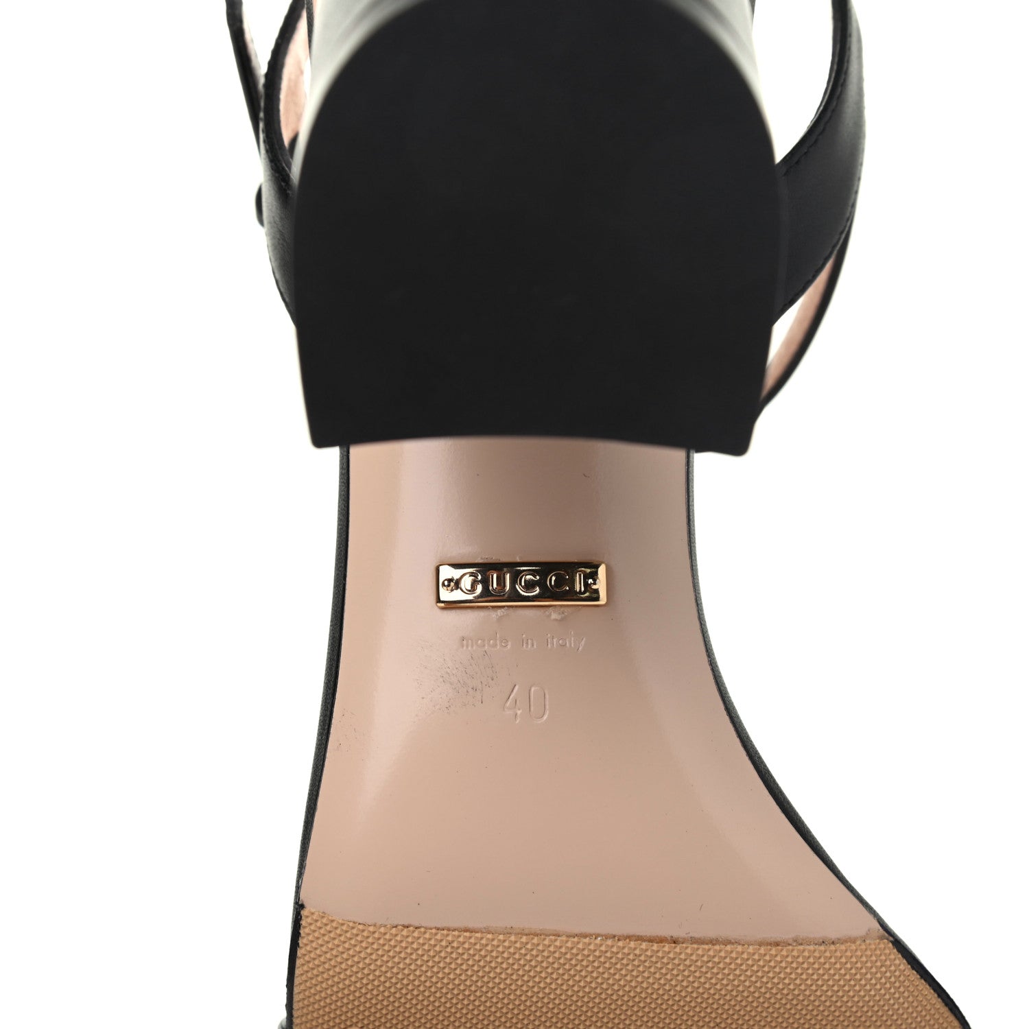 Gucci Lifford Calfskin GG Marmont Ankle Wrap 75mm Sandals 40 Black 6 of 12