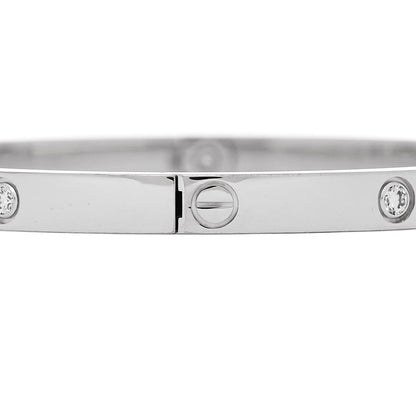 Cartier 18K White Gold 6 Diamond Small LOVE Bracelet 15 5 of 7