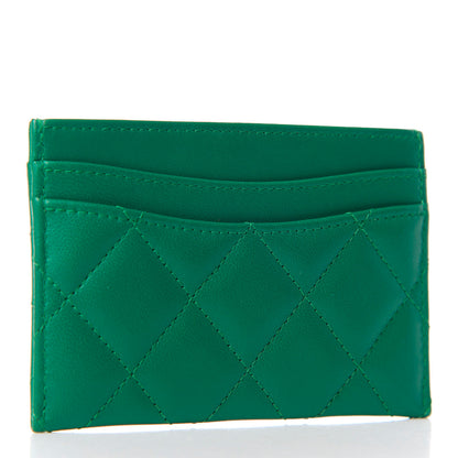 Chanel Lambskin Quilted Card Holder Green 3 of 9