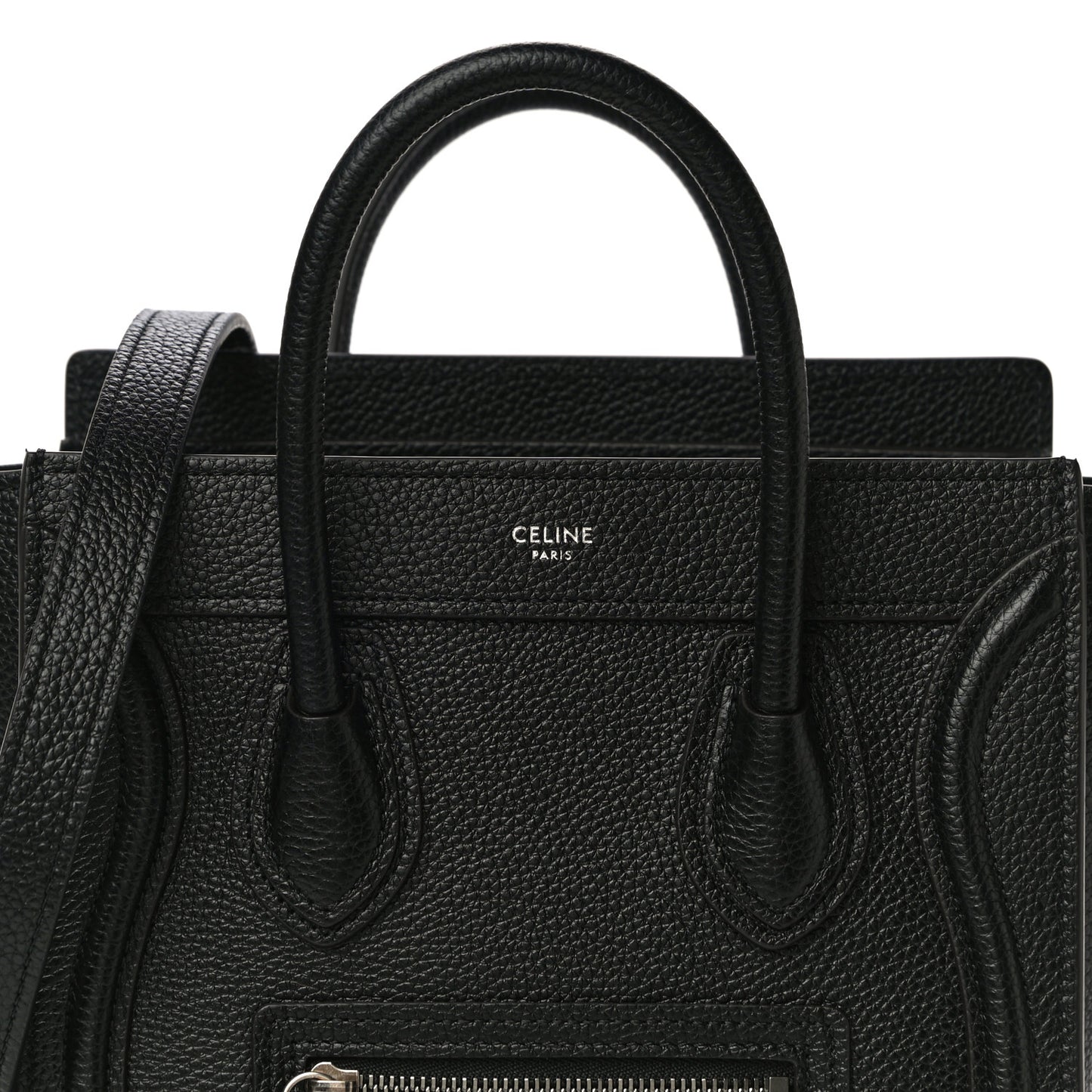 Drummed Calfskin Nano Luggage Black
