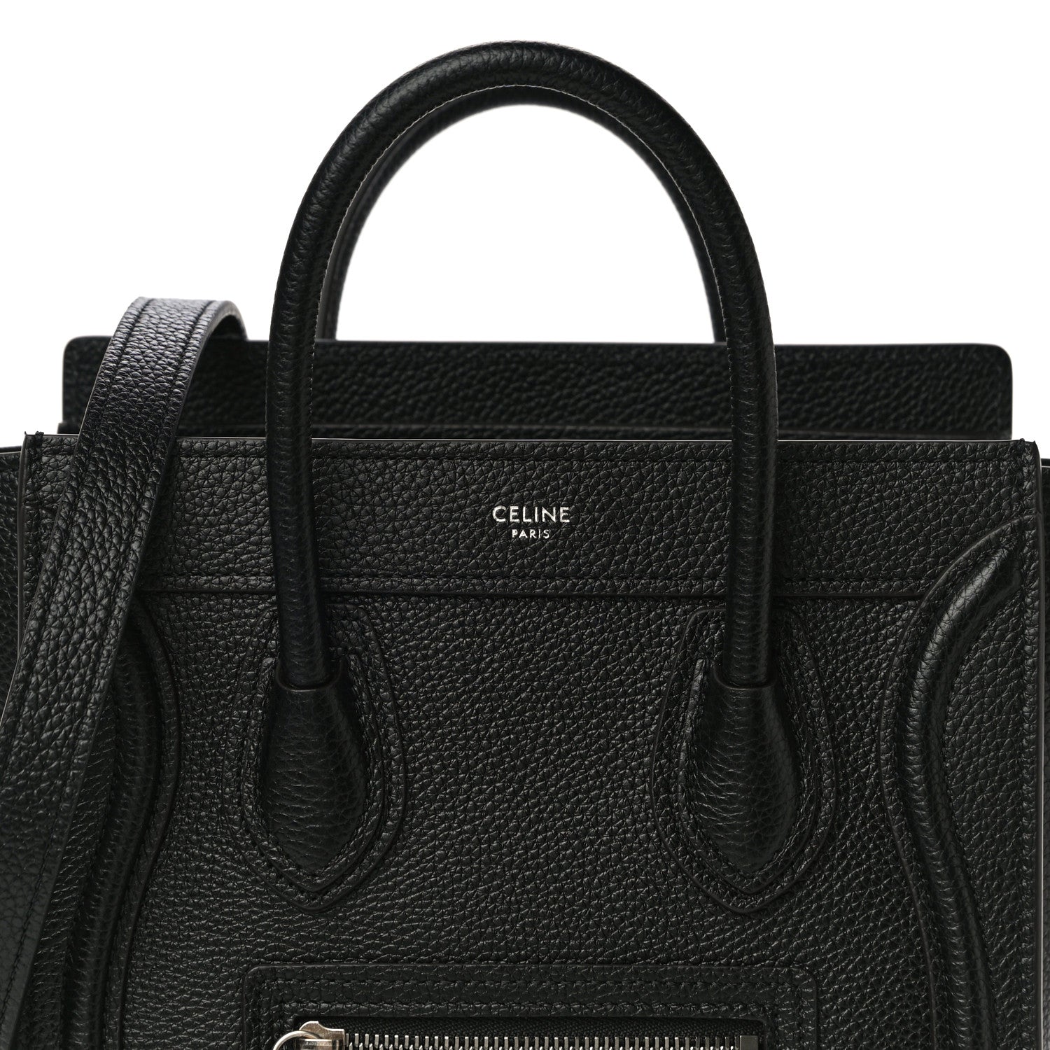 Celine Drummed Calfskin Nano Luggage Black 8 of 11