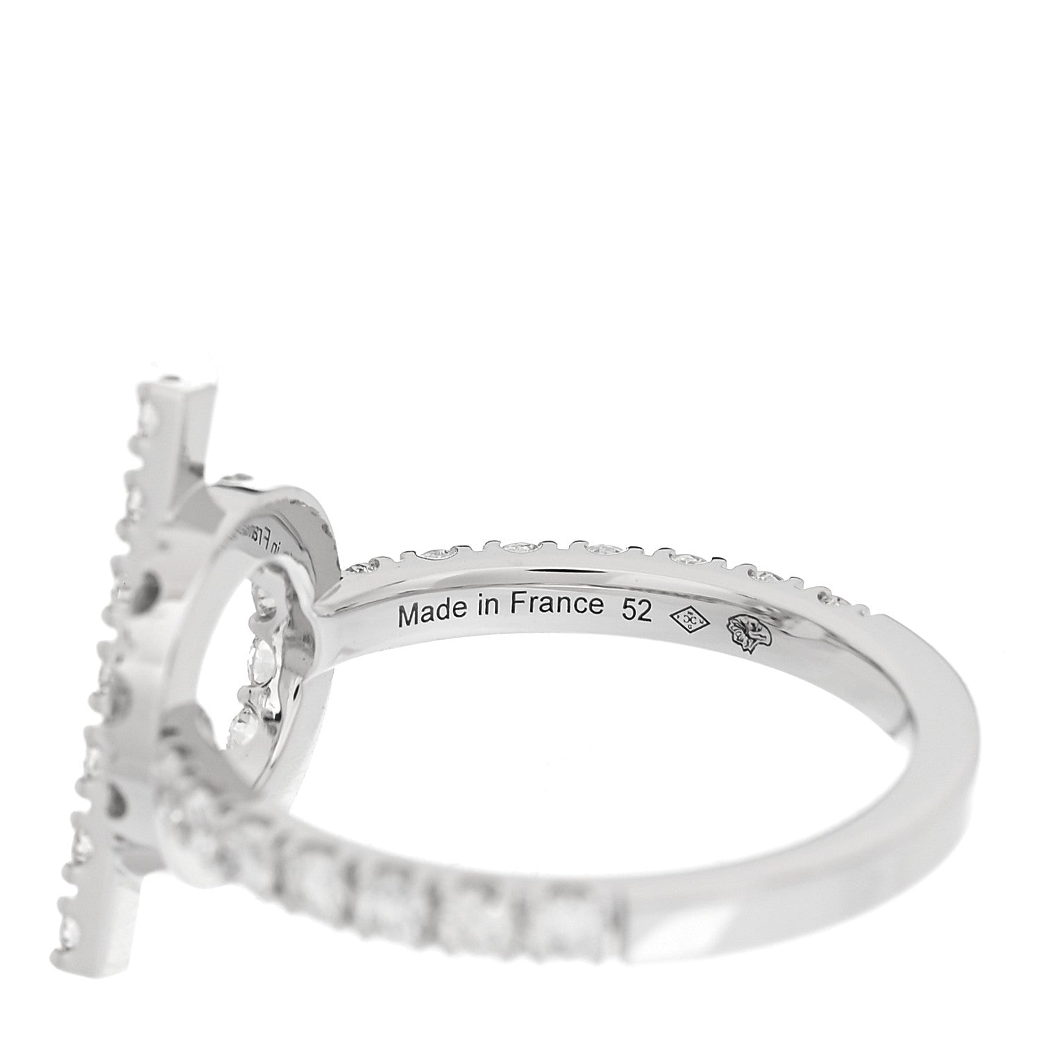 Hermes 18K White Gold Diamond Finesse Ring 52 6 5 of 5