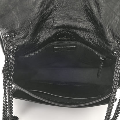 Saint Laurent Crinkled Calfskin Matelasse Monogram Medium Niki Chain Satchel Black 5 of 9