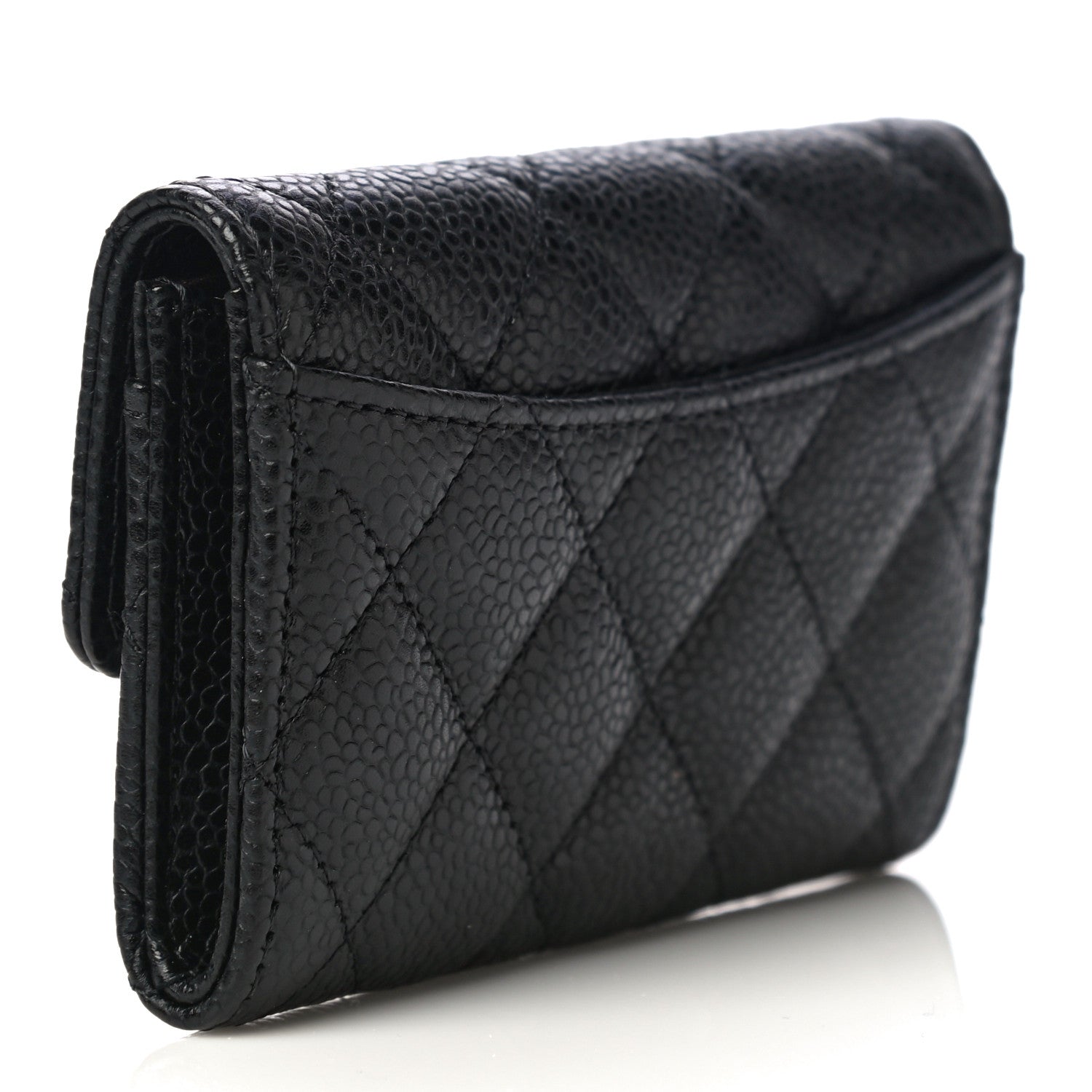 Chanel Caviar Quilted Flap Card Holder Wallet Black 3 of 12