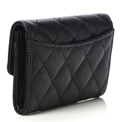 Chanel Caviar Quilted Flap Card Holder Wallet Black 3 of 12