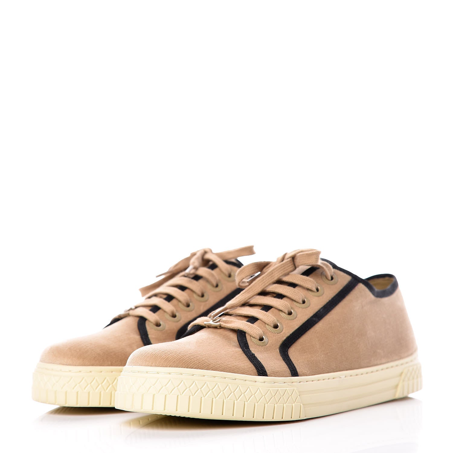 Chanel Crepe Suede Lace Up Espadrilles 38 Beige 3 of 16