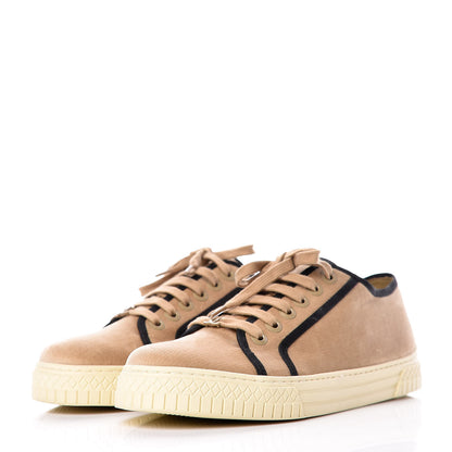 Chanel Crepe Suede Lace Up Espadrilles 38 Beige 3 of 16