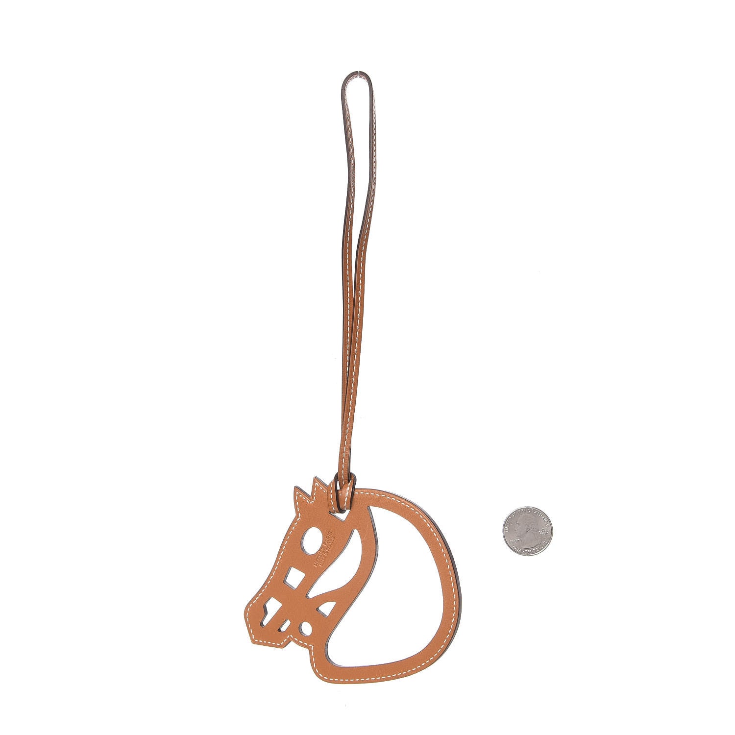Hermes Barenia Paddock Cheval Horse Bag Charm Fauve 2 of 3