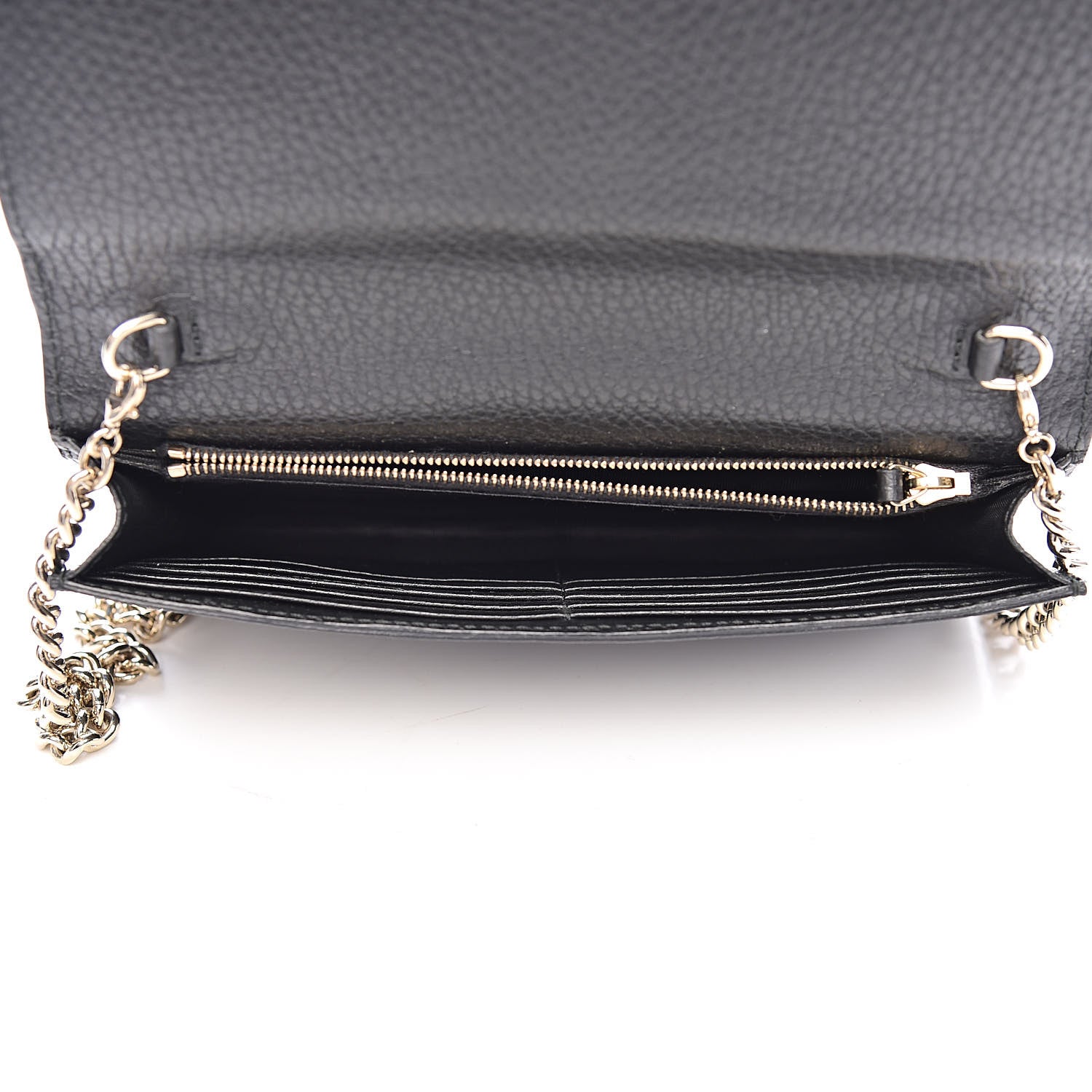Gucci Dollar Calfskin Medium Betty Chain Wallet Black 5 of 12