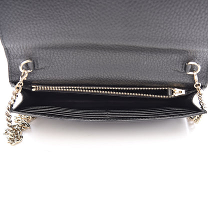 Gucci Dollar Calfskin Medium Betty Chain Wallet Black 5 of 12