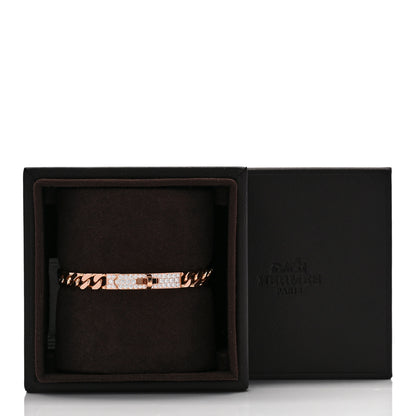 Hermes 18K Rose Gold Diamond PM Kelly Gourmette Bracelet SH 4 of 4