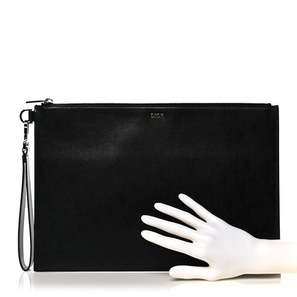 Christian Dior Calfskin Perforated Oblique Galaxy Pouch Black 2 of 10