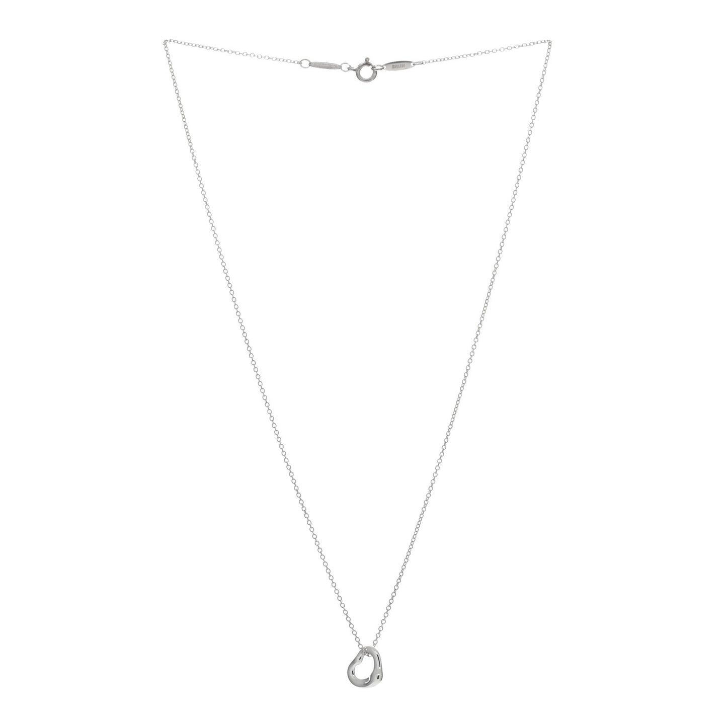 Sterling Silver 11mm Elsa Peretti Open Heart Pendant Necklace