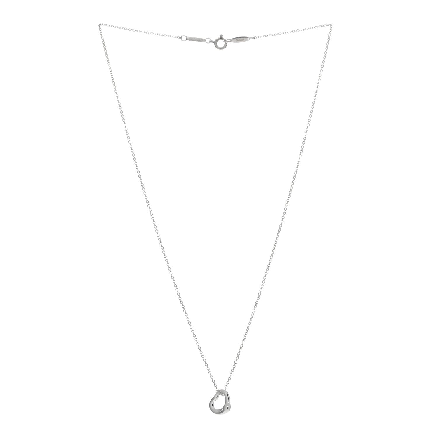 Tiffany Sterling Silver 11mm Elsa Peretti Open Heart Pendant Necklace 2 of 4