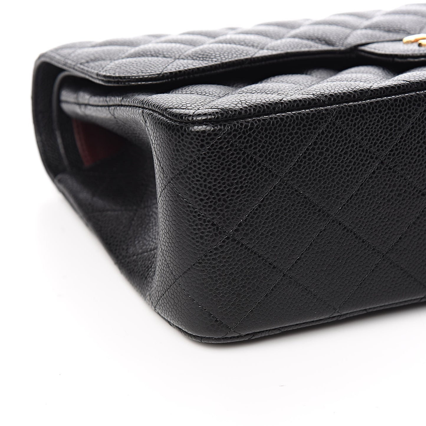 Caviar Quilted Jumbo Double Flap Black