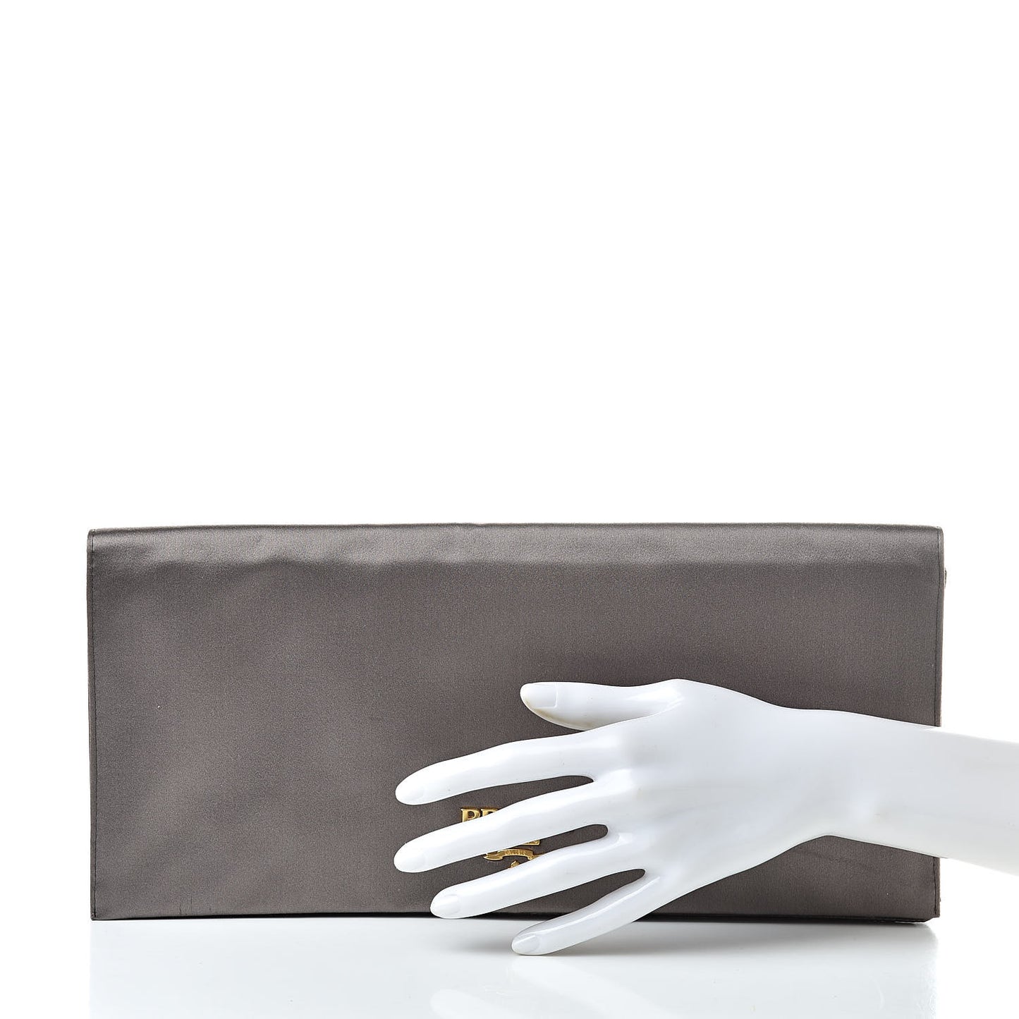 Satin Pochette Clutch Fumo Gold