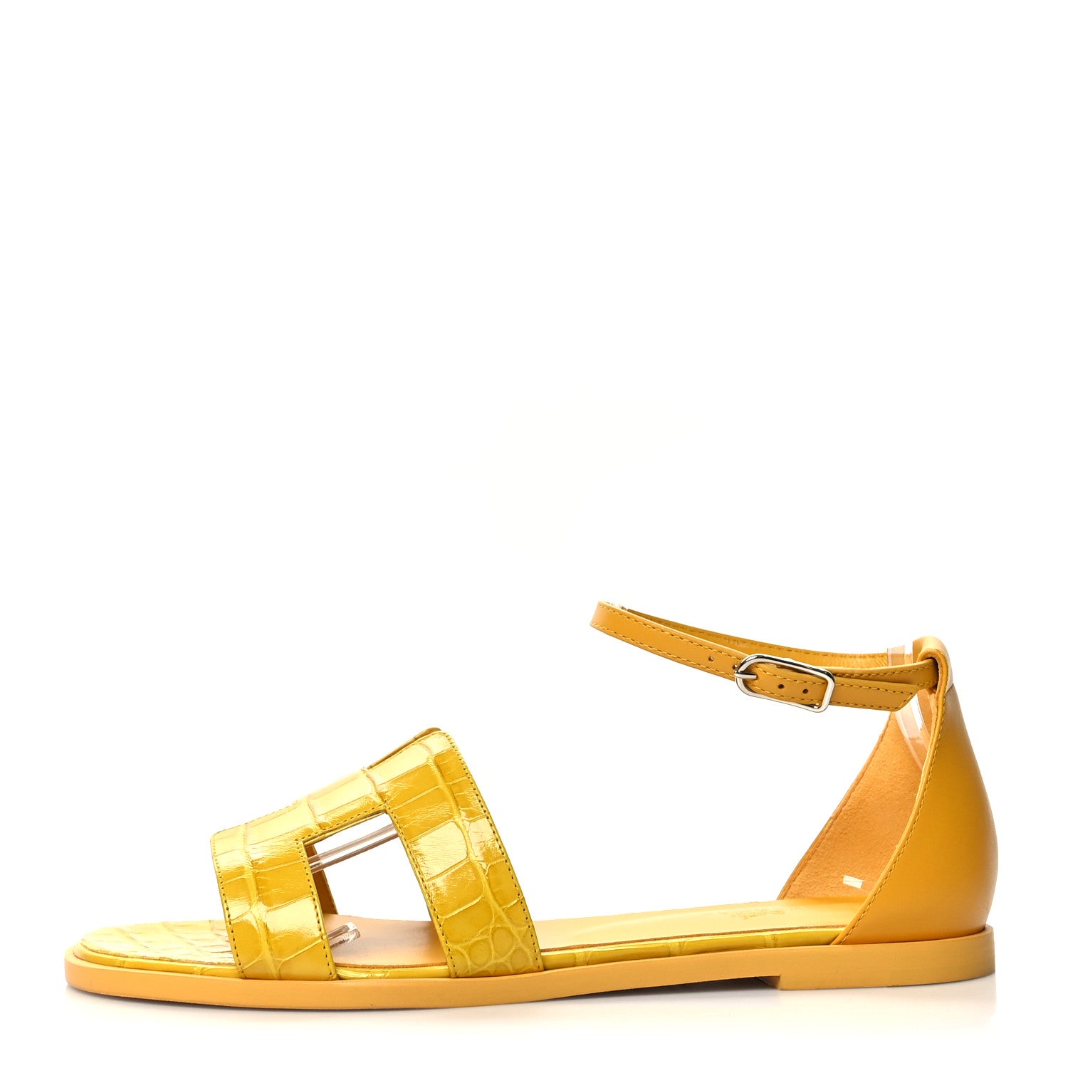 Hermes Alligator Santorini Sandals 39 Yelllow 1 of 8