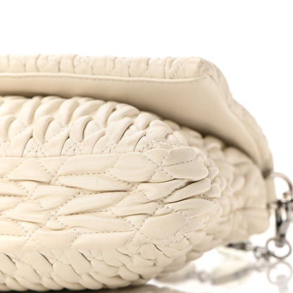 Miu Miu Nappa Matelasse Crystal Flap Clutch White 8 of 8