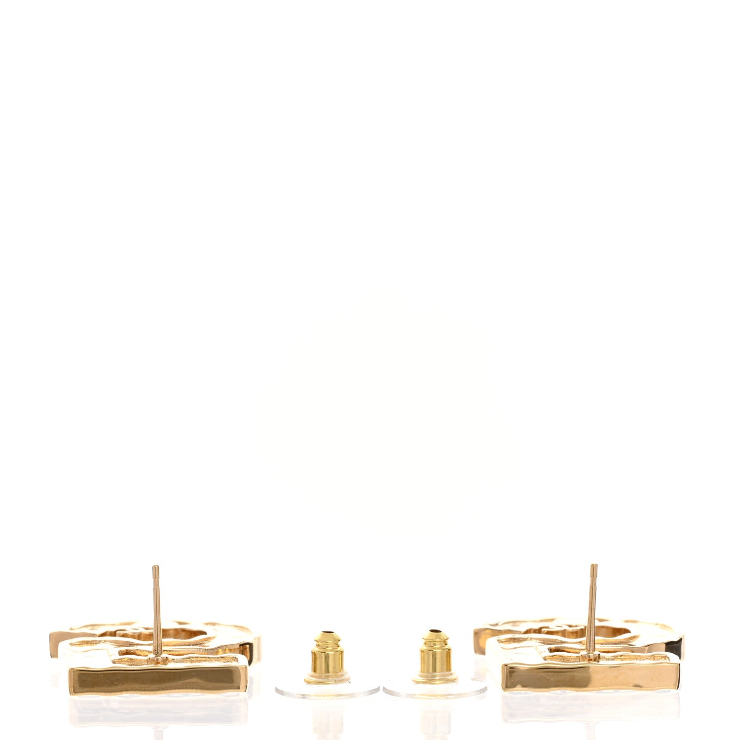 Chanel Metal CC No 5 Earrings  Gold Black 3 of 5