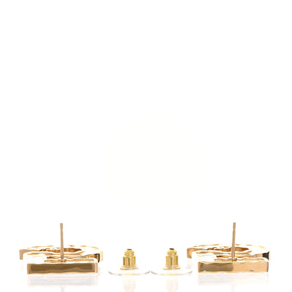 Chanel Metal CC No 5 Earrings  Gold Black 3 of 5