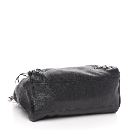 Balenciaga Chevre Silver Metallic Edge Hardware Velo Black 4 of 11