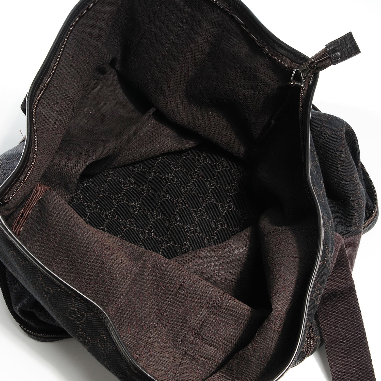 Gucci Denim Monogram Large Collapsible Travel Tote Dark Brown 5 of 7