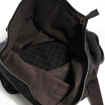 Gucci Denim Monogram Large Collapsible Travel Tote Dark Brown 5 of 7