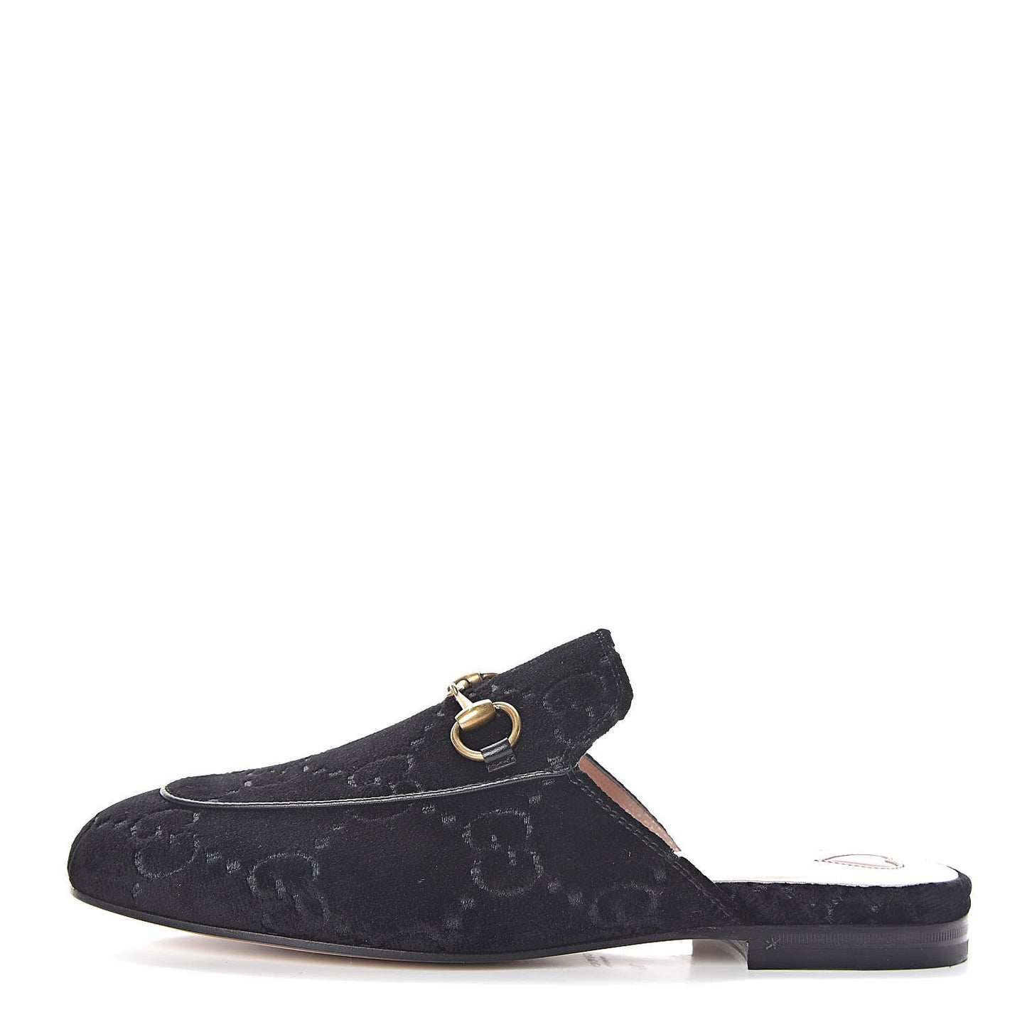 Velvet GG Monogram Womens Princetown Slippers 36 Black