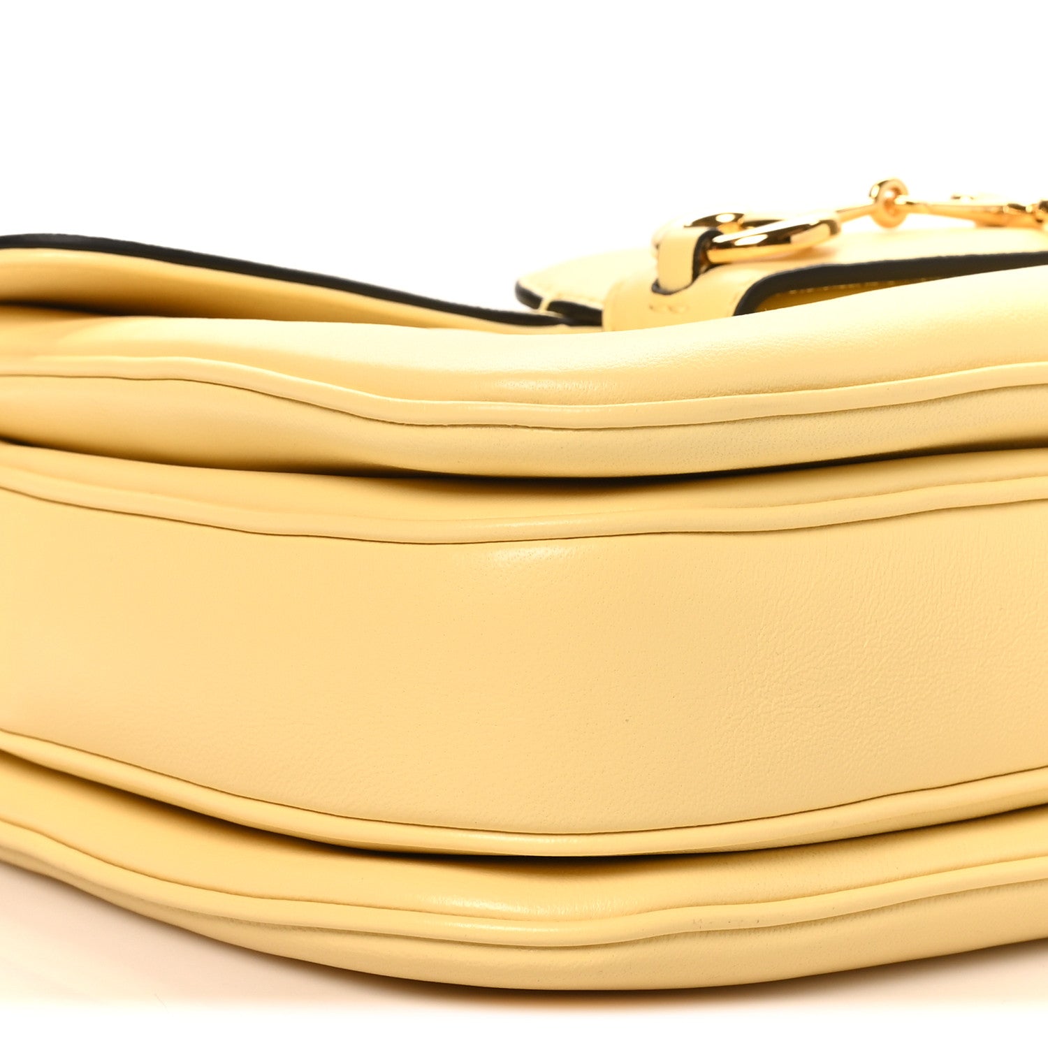 Gucci Calfskin Horsebit 1955 Aura Small Shoulder Bag Yellow 9 of 10