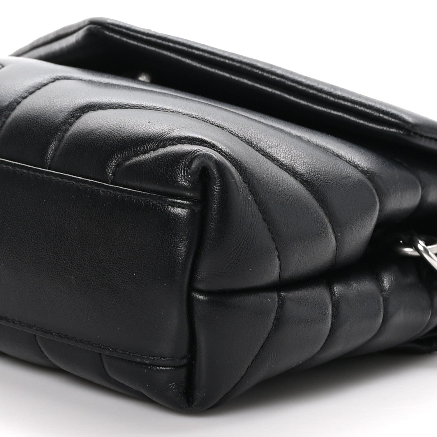 Saint Laurent Calfskin Y Quilted Monogram Toy Loulou Crossbody Bag Black 9 of 9